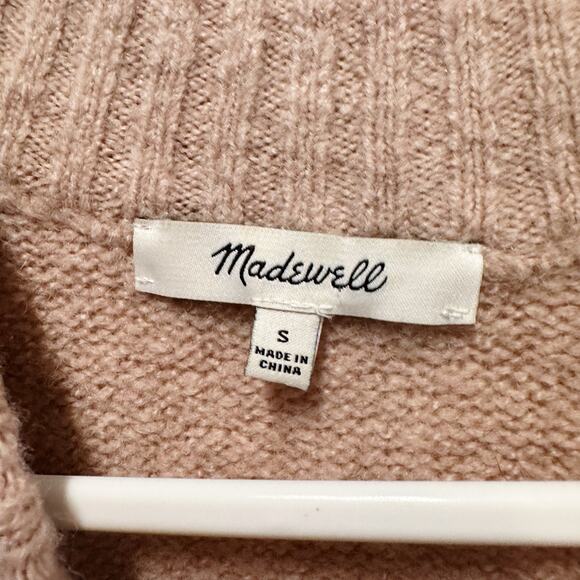 Madewell Half-Zip Popover Sweater Size Small Blush Pink Cozy Knit - Picture 5 of 7
